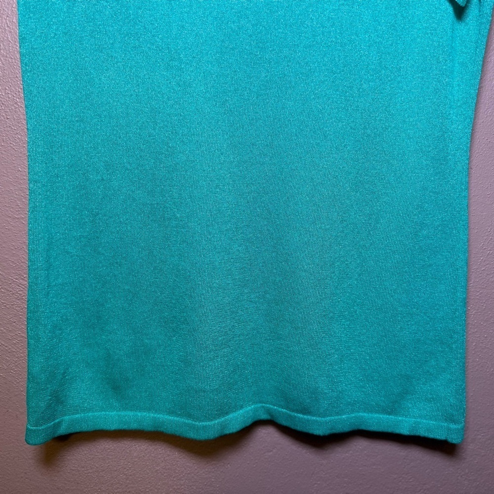 Banana Republic Sleeveless Ruffle Sweater Short Sleeve Green Top Size Medium - Picture 10 of 15